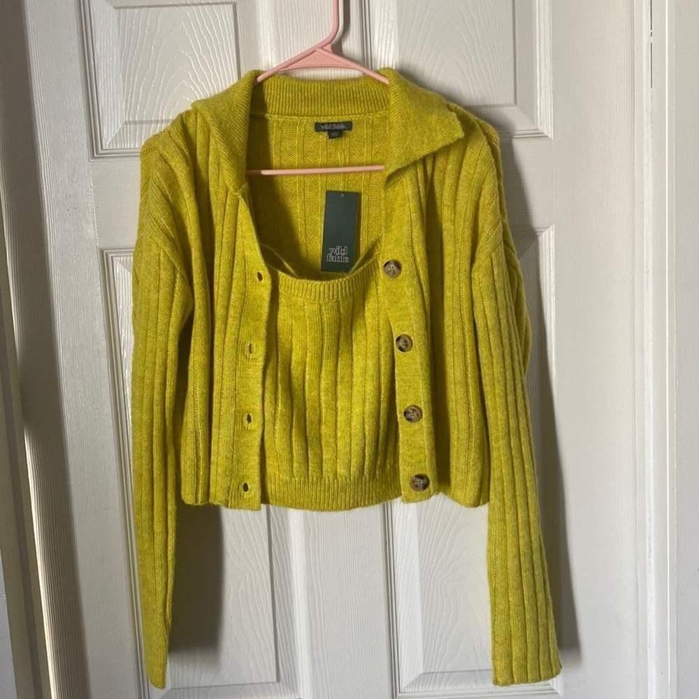 Wild fable cropped cardigan w/ cami NWT